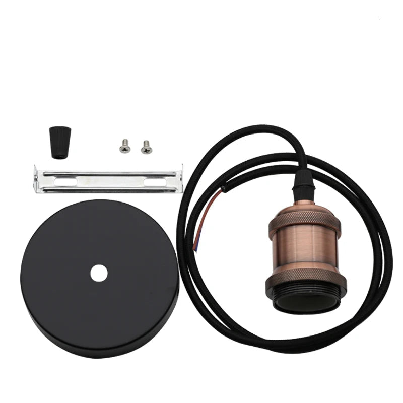 Luminaire industriel vintage bronze rouge