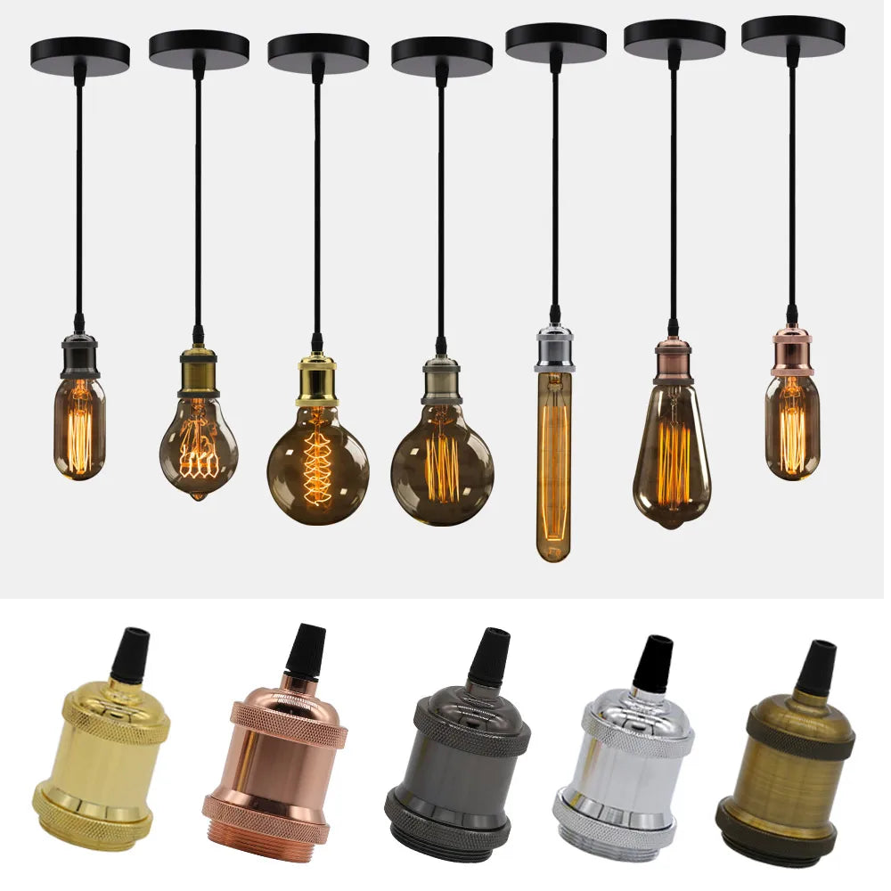 Luminaire industriel vintage fond blanc