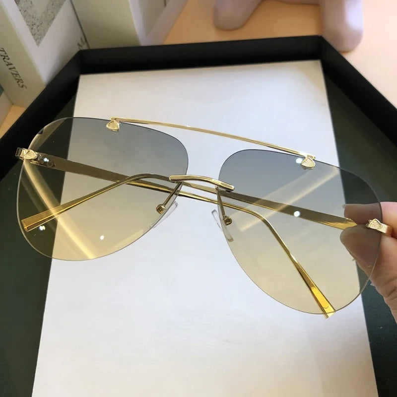 Lunette aviateur vintage bleu doré