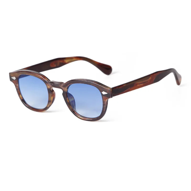 Lunette vintage homme marron verre bleu