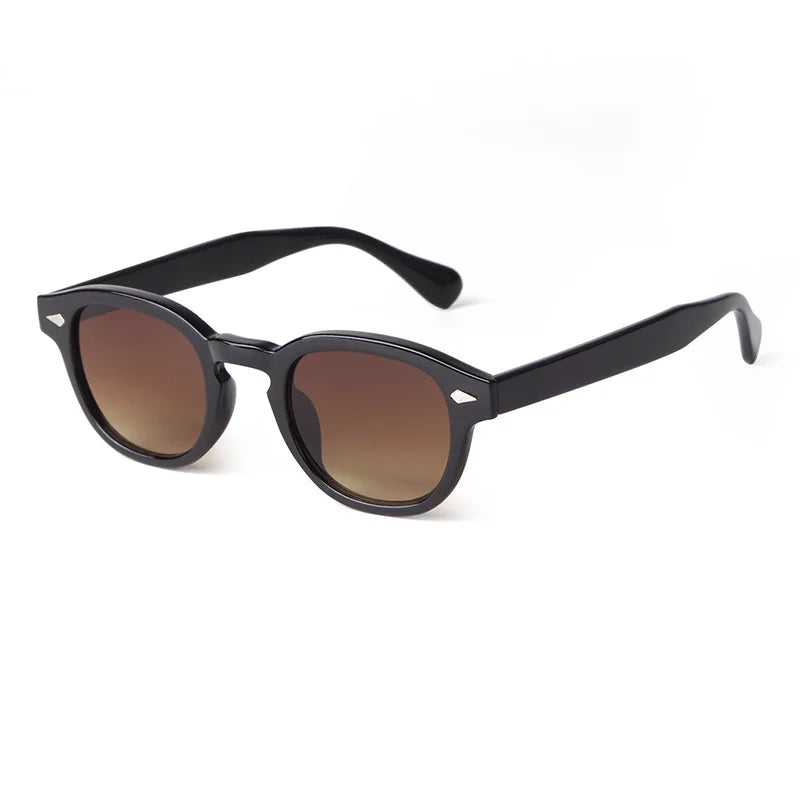 Lunette vintage homme noir verre marron