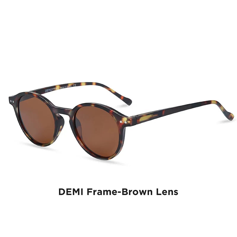 Lunettes de soleil rétro marron