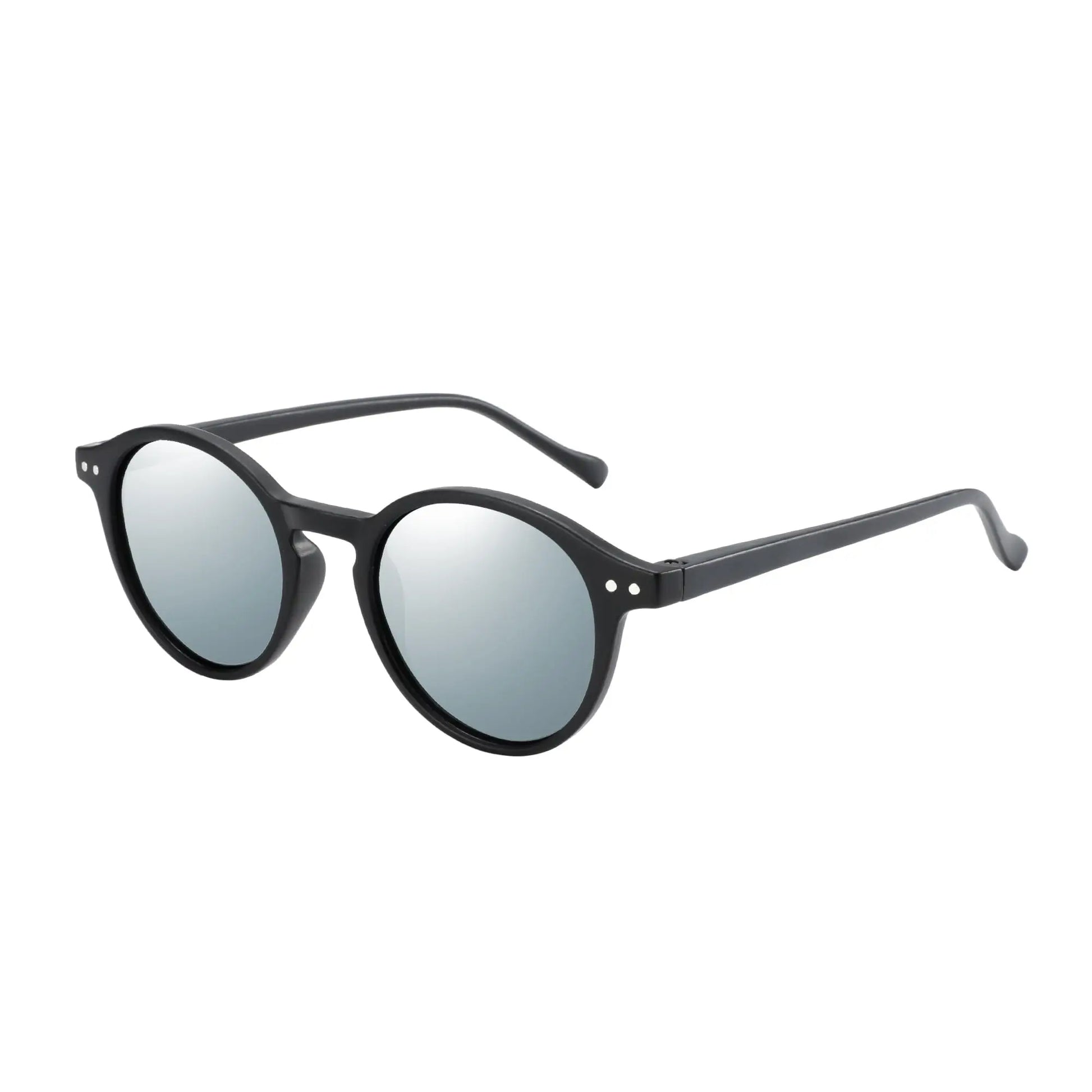 Lunettes de soleil rétro noir verre noir clair