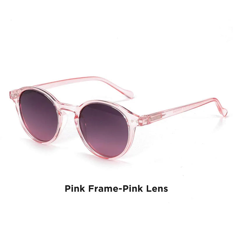 Lunettes de soleil rétro rose transparent verre violet