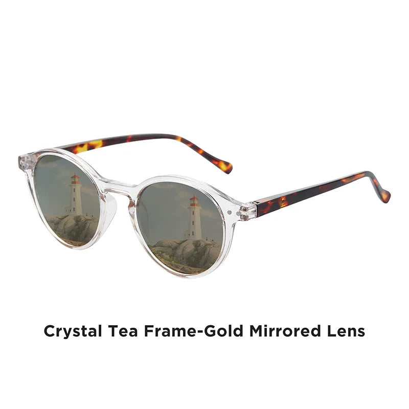 Lunettes de soleil rétro transparent branches léopard 