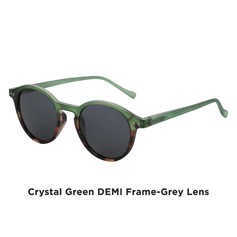 Lunettes de soleil rétro vert transparent