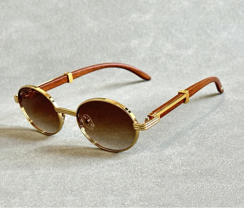 Lunettes design bois vintage marron 