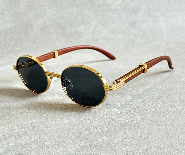 Lunettes design bois vintage noir 