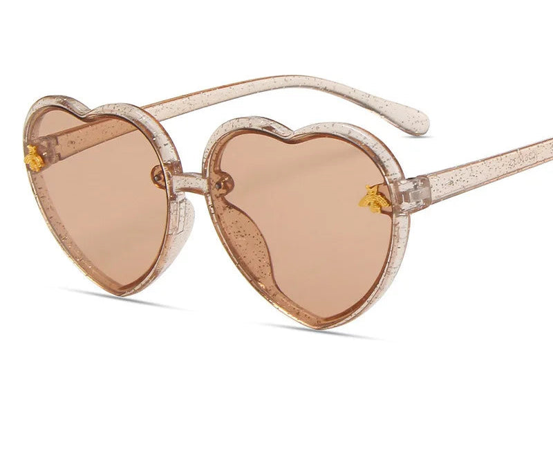 Lunettes en coeur vintage beige
