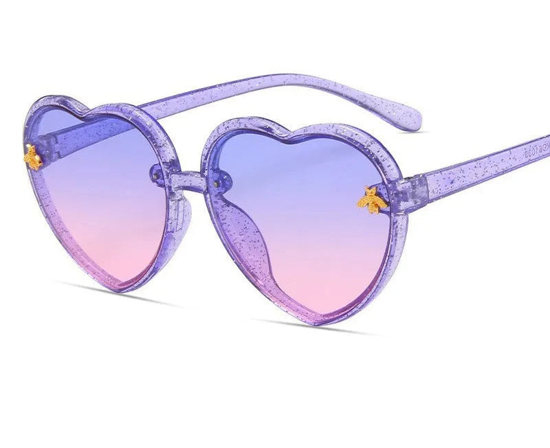 Lunettes en coeur vintage violet