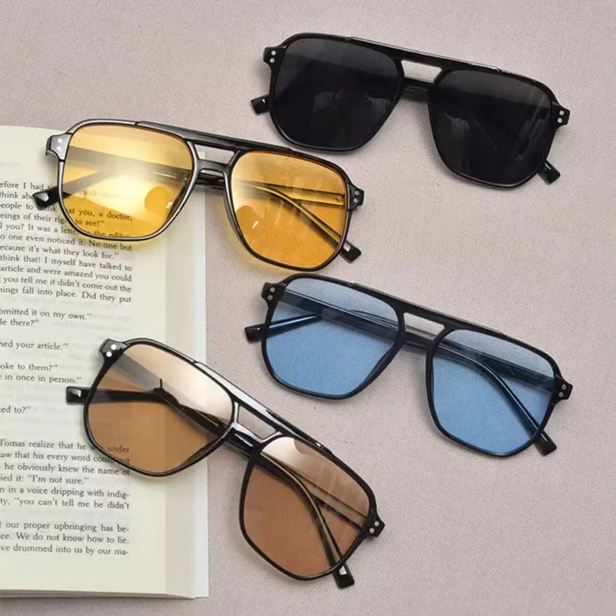 Lunettes femme rétro de soleil Style Années 80 Carrées Épaisses Unisexe