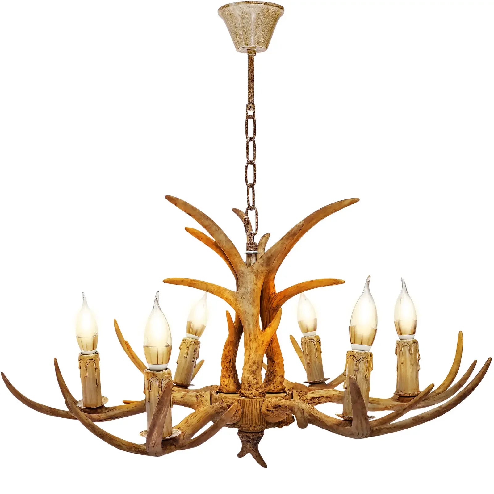 Lustre en bois vintage fond blanc 