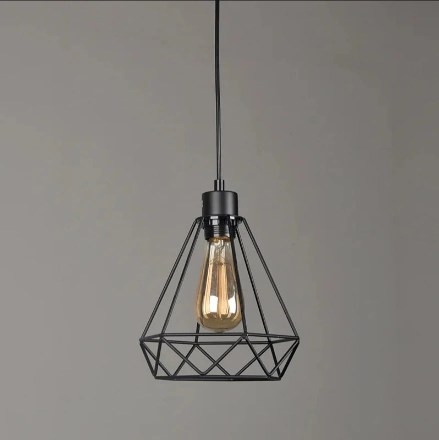 Lustre industriel vintage fond blanc