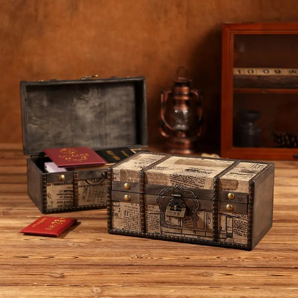 Malle de rangement vintage ouvert