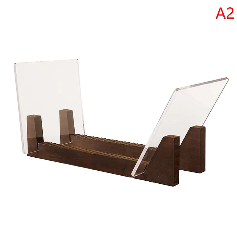 Meuble range vinyle vintage bois foncé 
