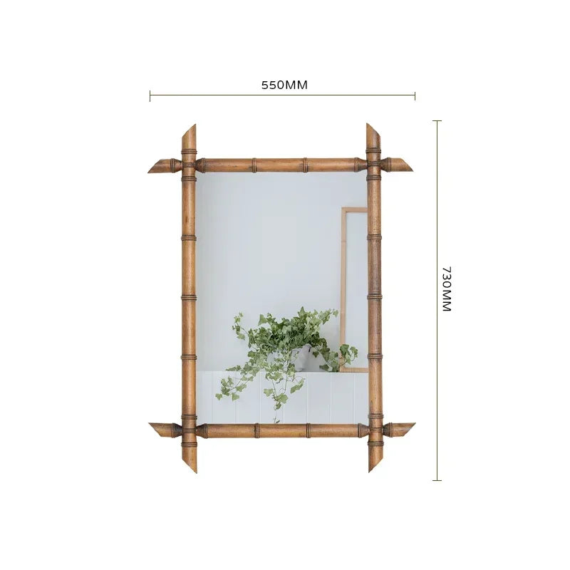 Miroir bambou vintage noisette