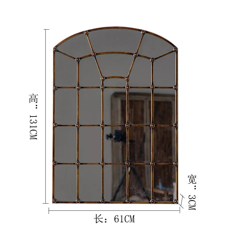 Miroir fer forgé vintage fond blanc