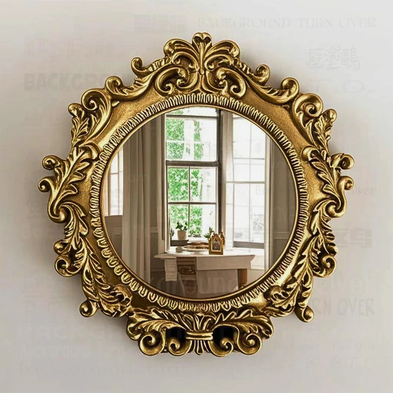 Miroir laiton vintage fond blanc