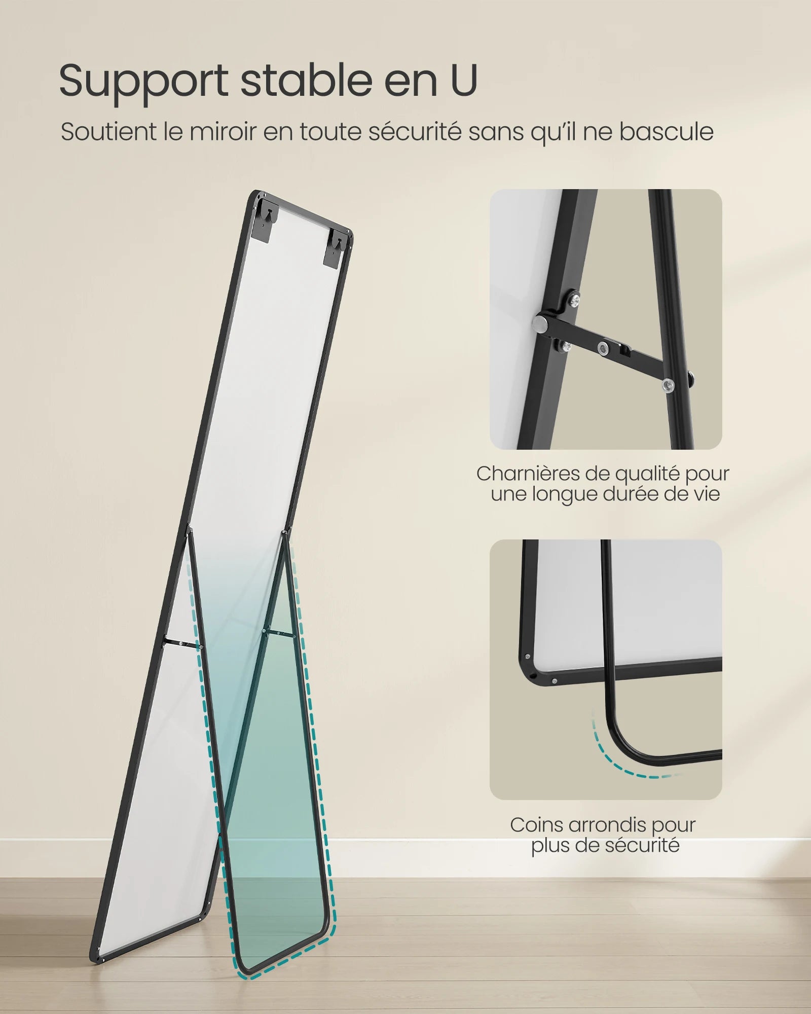 Miroir sur pied vintage U