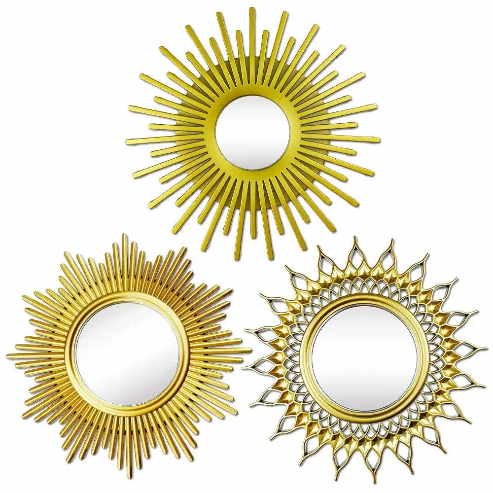 Miroir vintage soleil jaune