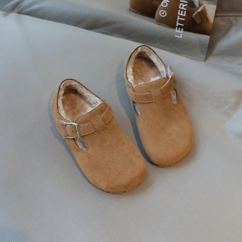 Mocassin antidérapant enfant  fond gris