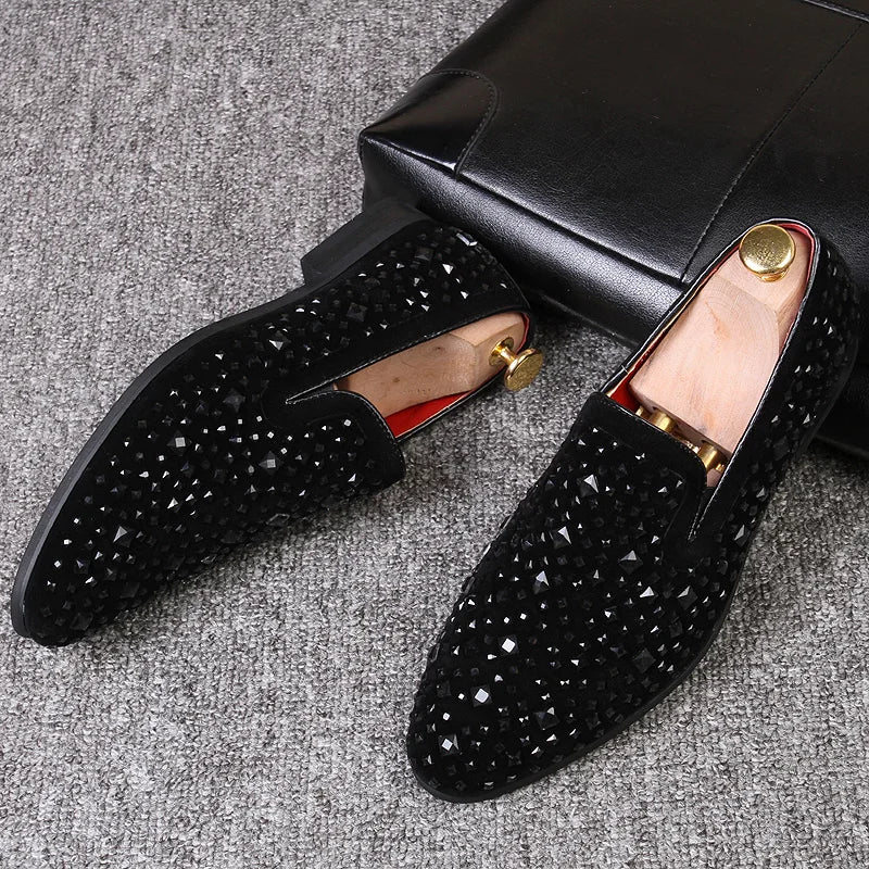 Mocassin homme vintage avec strass