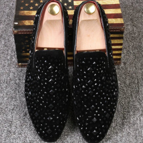 Mocassin homme vintage avec strass USA pair
