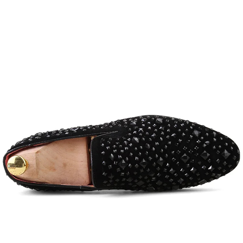 Mocassin homme vintage avec strass intérieur