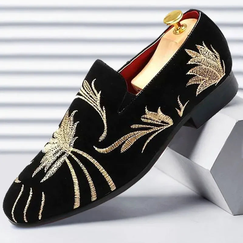 Mocassin homme vintage brodés