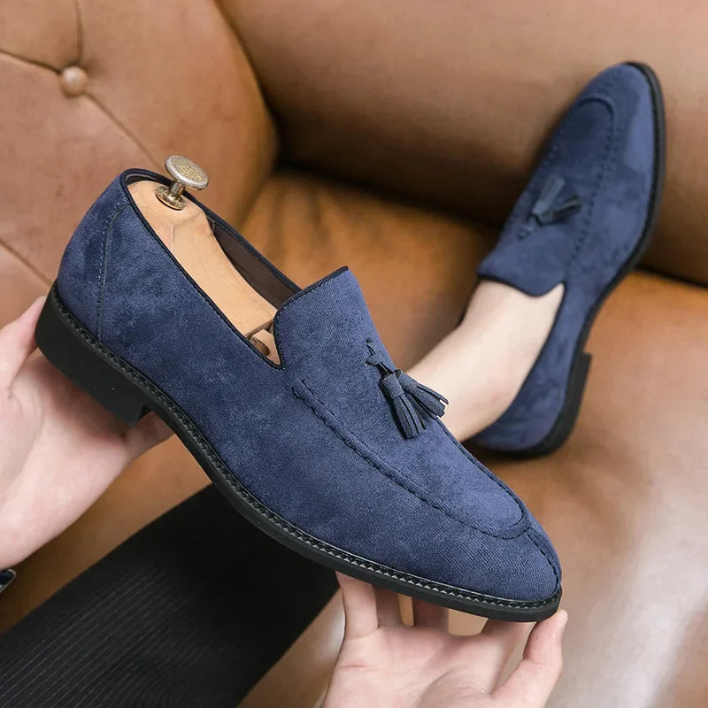 Mocassin vintage homme en daim