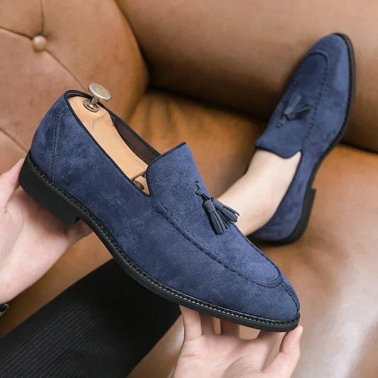 Mocassin vintage homme en daim