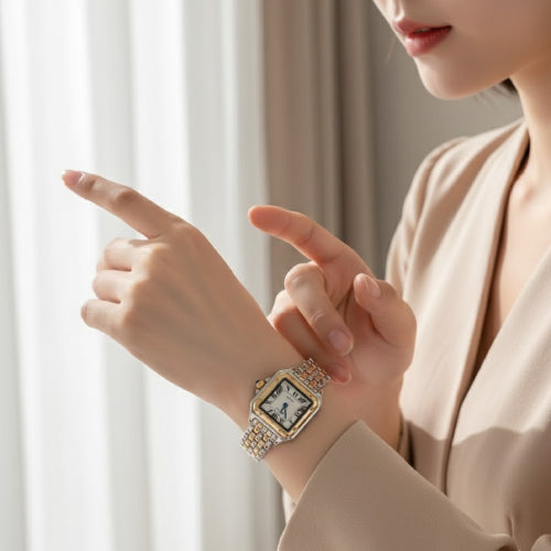 Montre femme vintage style horloge doigts 