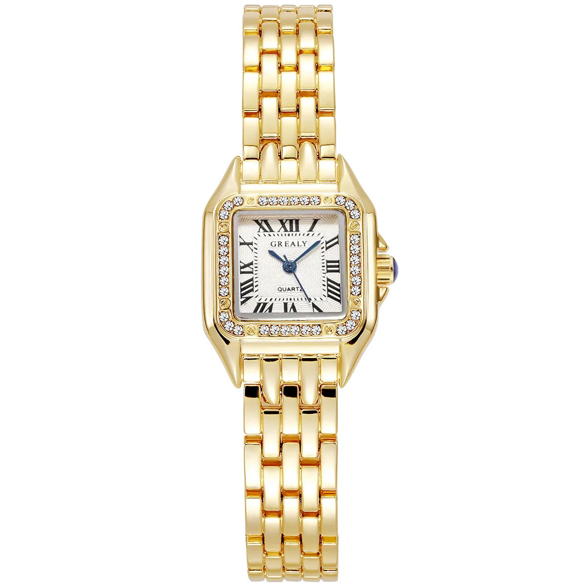 Montre femme vintage style horloge doré 