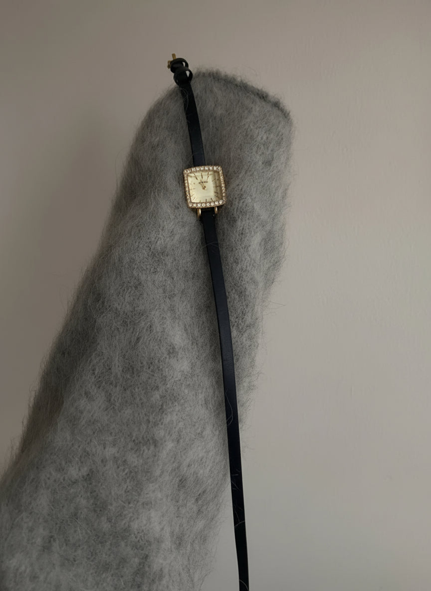 Montre vintage femme haut de gamme noir 