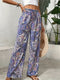Pantalon femme vintage bohème bleu modèle