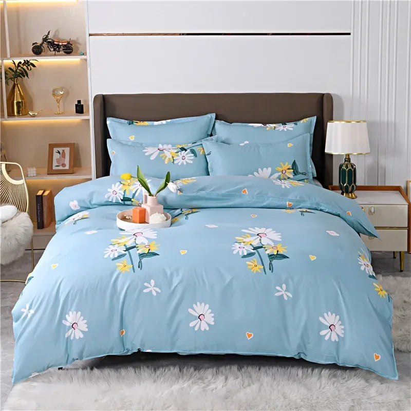 Parure de lit vintage bleu ciel