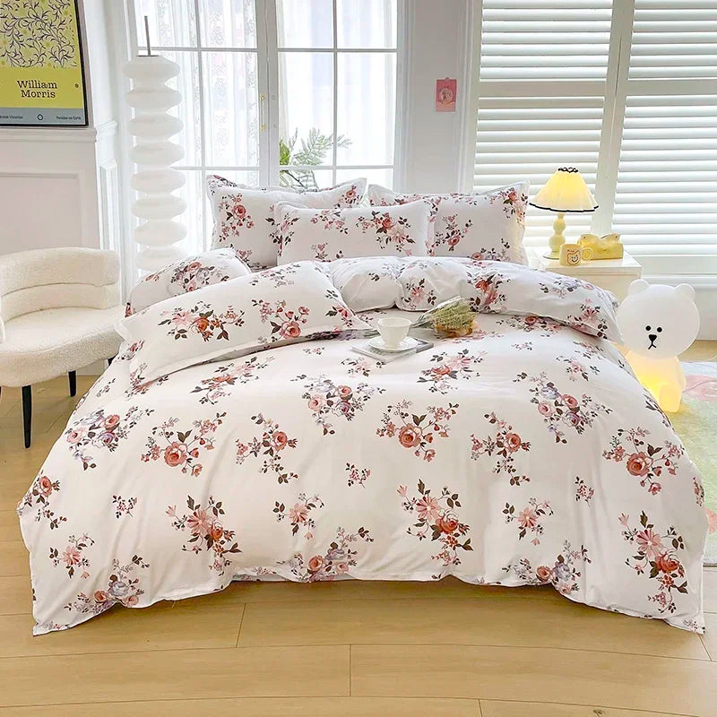 Parure de lit vintage fleur blanc