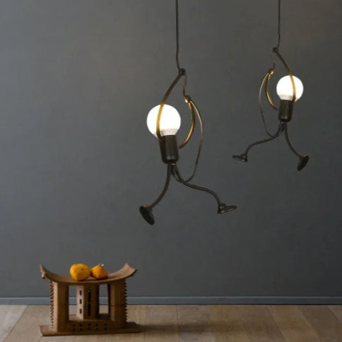 Plafonnier industriel vintage fond gris 