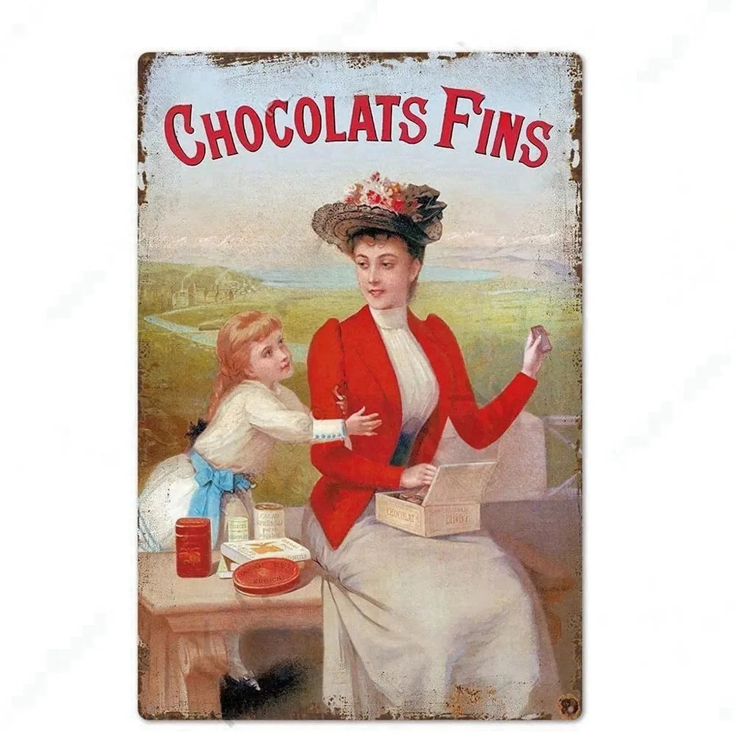Plaque vintage cuisine chocolat fins
