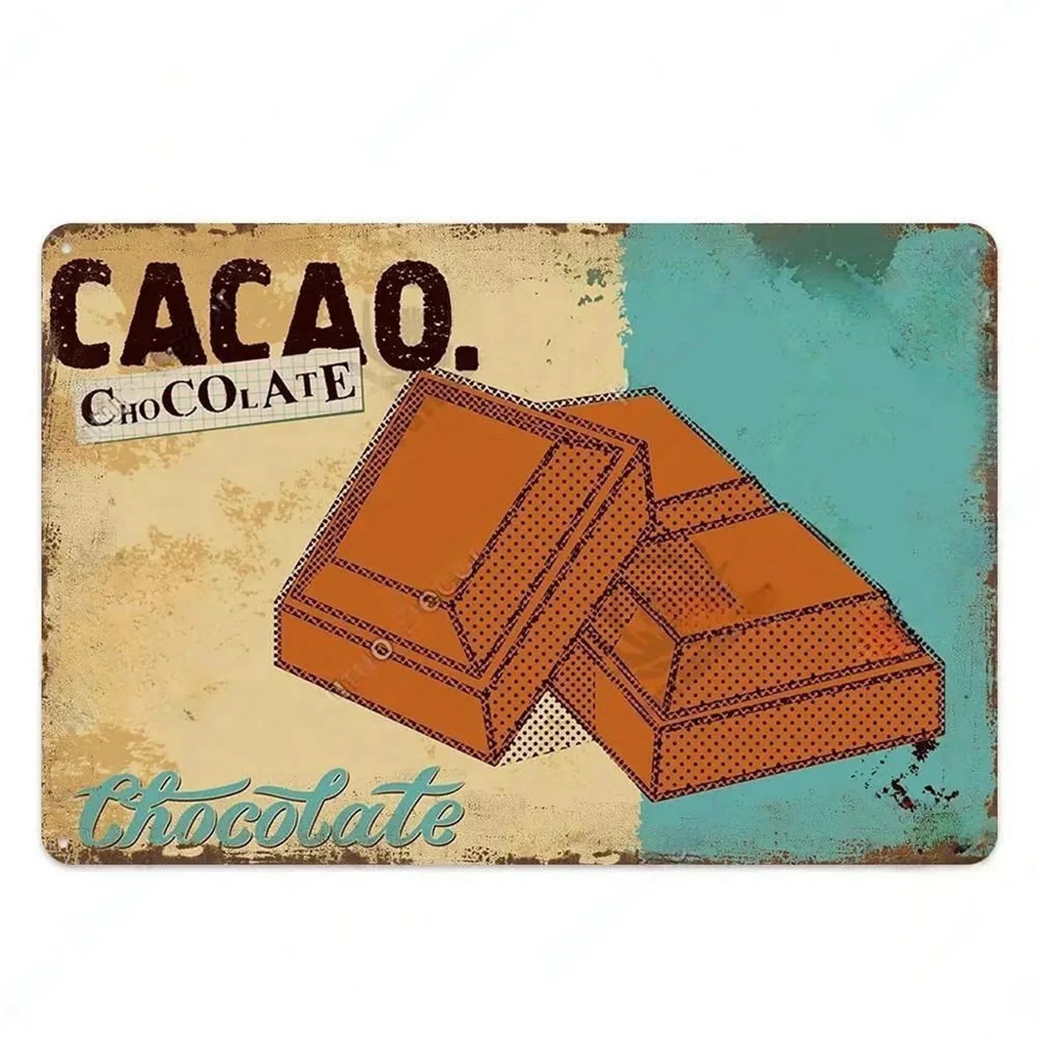 Plaque vintage cuisine chocolat morceau
