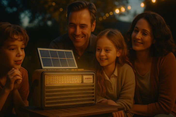 Poste radio vintage famille 