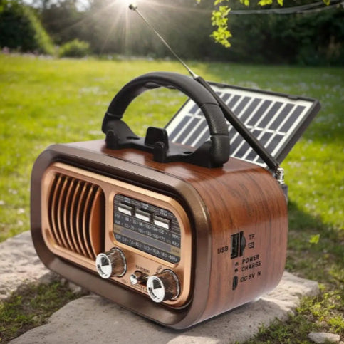 Radio solaire vintage jardin