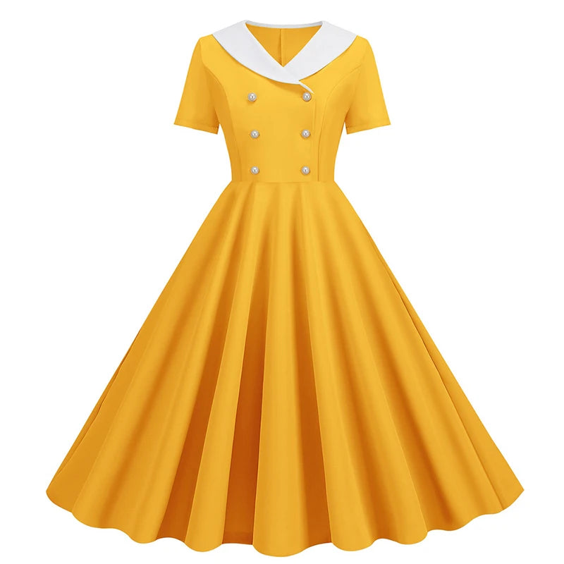 Robe année 50 jaune