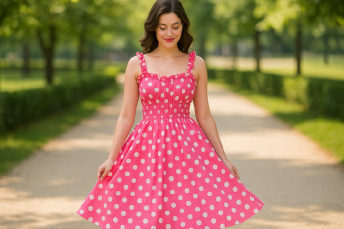 Robe année 50 pink fille