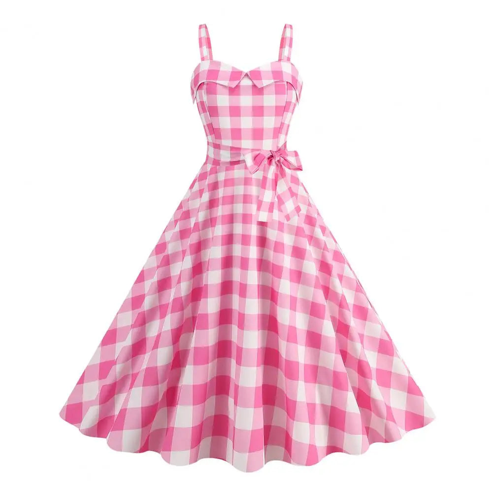 Robe année 50 rose pale