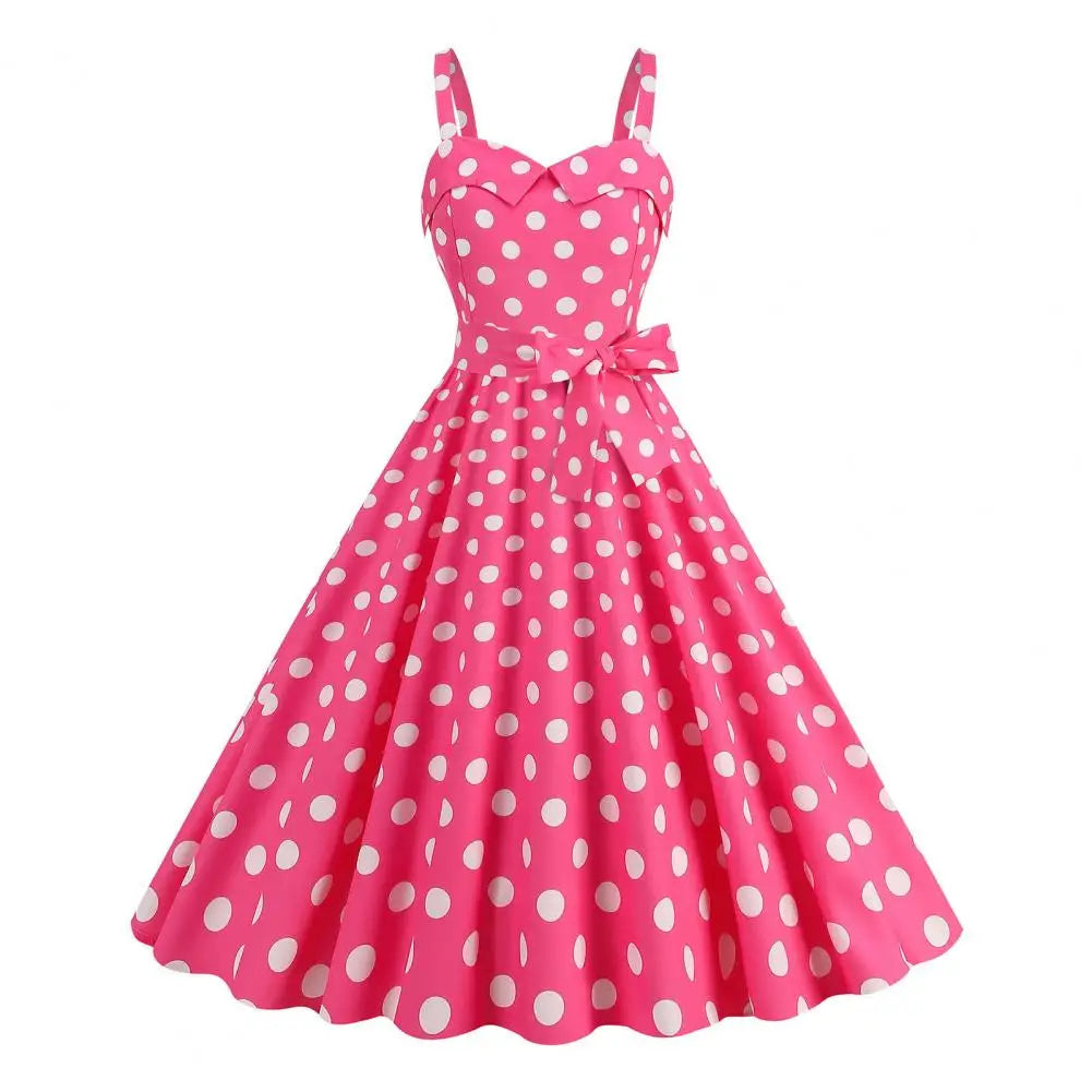 Robe année 50 rose vif