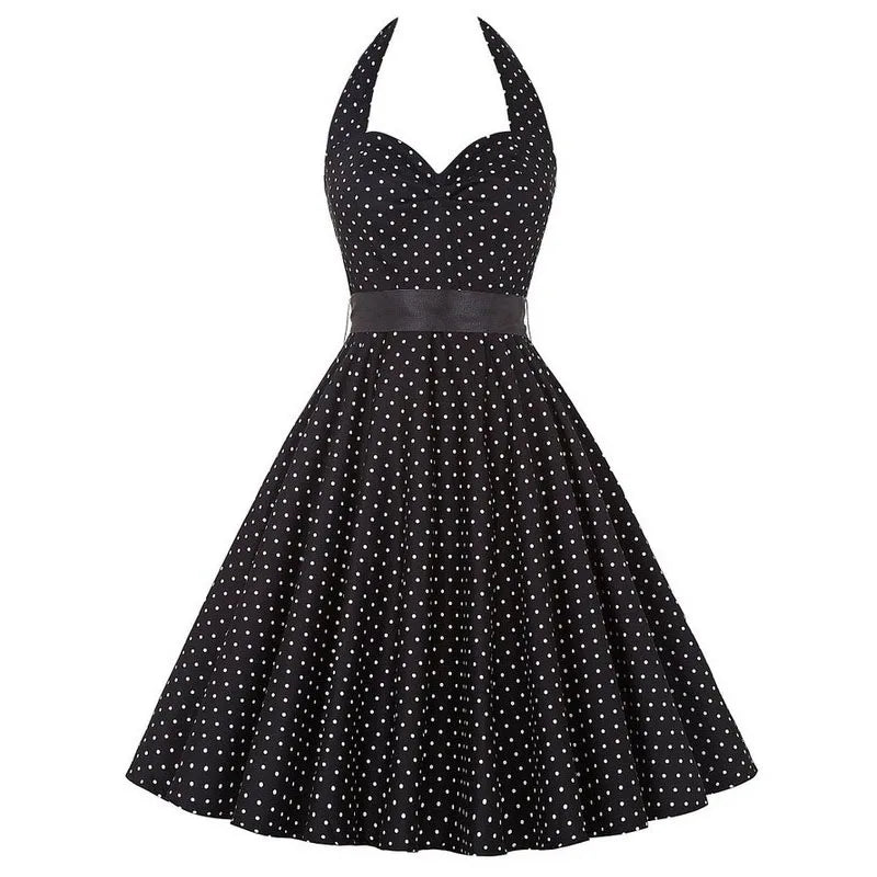 Robe année 50 été noir rétro