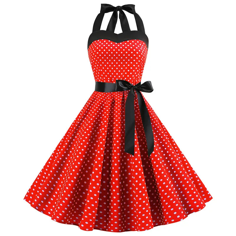 Robe année 50 été rouge