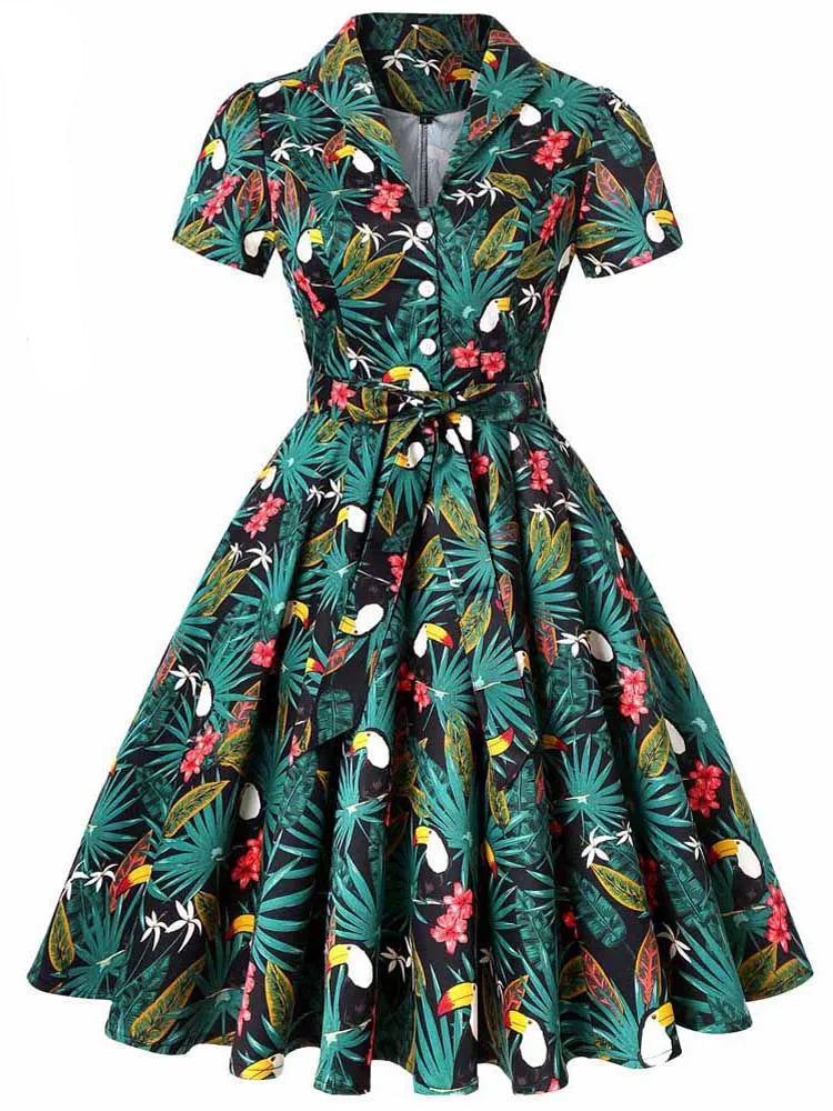 Robe année 60 vert