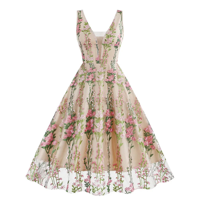 Robe corset vintage rose
